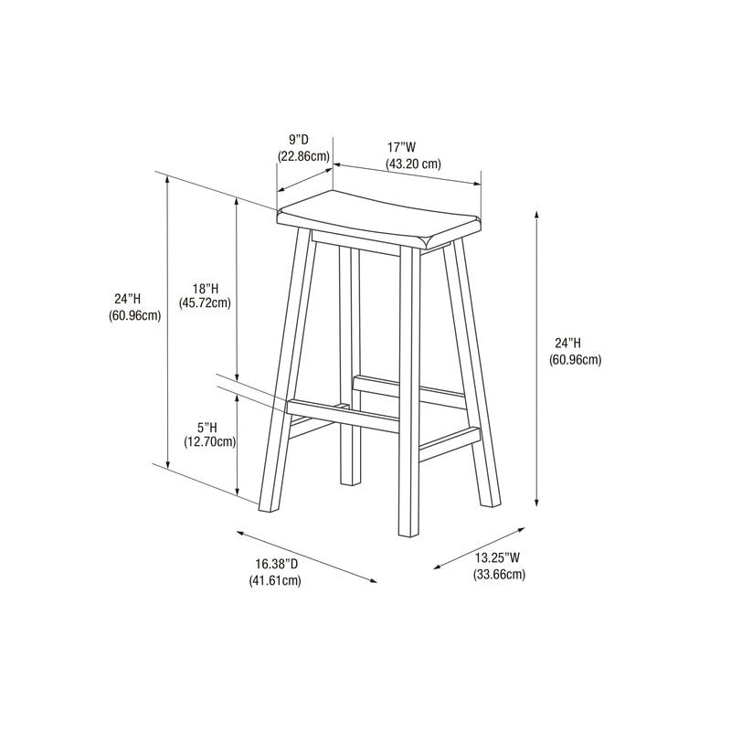 Tabouret de bar sans dossier Linon Cackleberry à assise en selle - Non disponible
