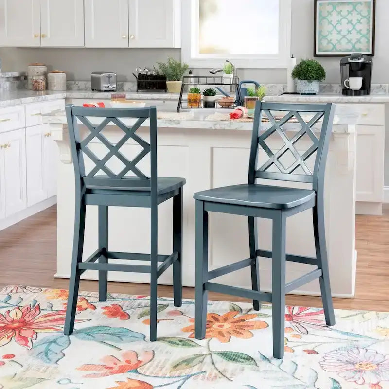 Tabouret de bar Catron en bois massif, hauteur comptoir