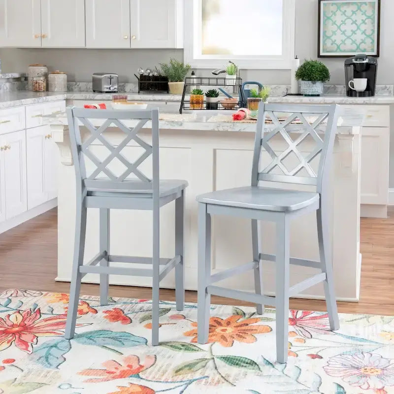 Tabouret de bar Catron en bois massif, hauteur comptoir