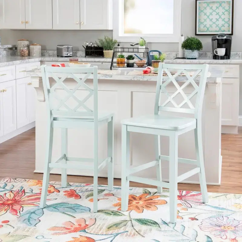 Tabouret de bar Catron en bois massif, hauteur comptoir