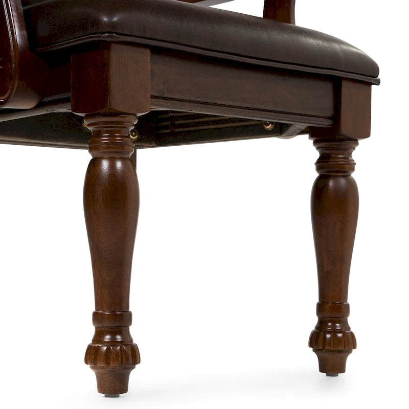 Fauteuils de salle à manger Tima traditionnels en similicuir (ensemble de 2) par Furniture of America