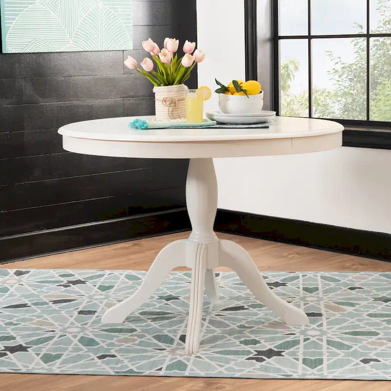 Table ronde Josie en bois massif sur pied