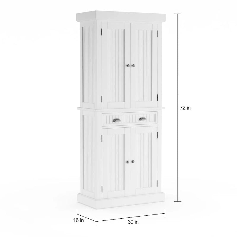 Garde-manger Homestyles Nantucket blanc cassé sablé à quatre portes - Non disponible