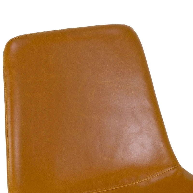 Chaise de salle à manger moderne Alary en similicuir marron caramel (lot de 2)