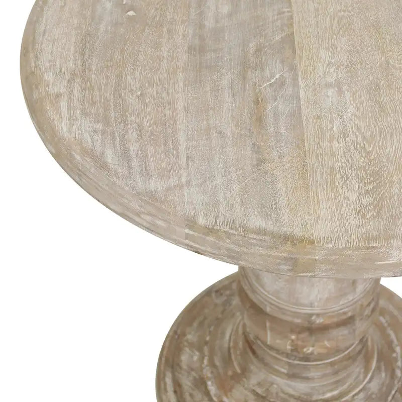 Table d'appoint ronde en bois de manguier naturel Kafe par East at Main