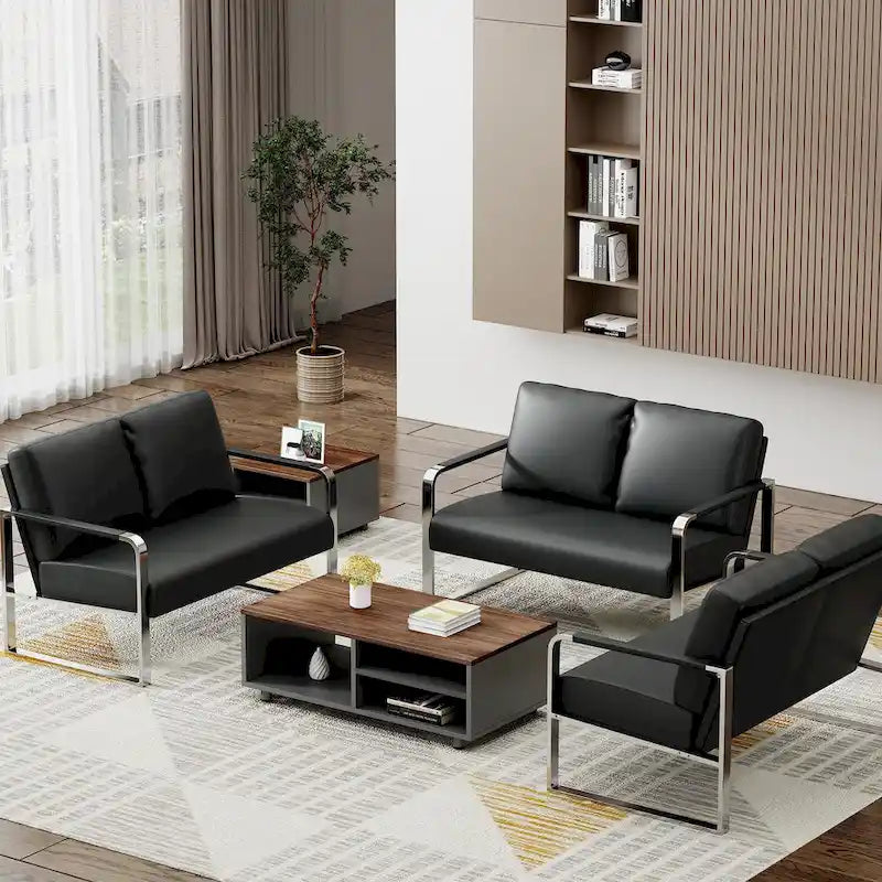 Petit canapé deux places, mini-canapé deux places en cuir pour petits espaces, canapé deux places en similicuir, petits canapés