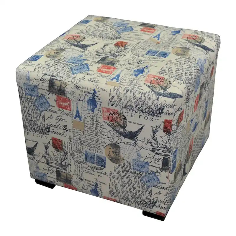 Merton Prime Printed Tufted Square Ottoman
