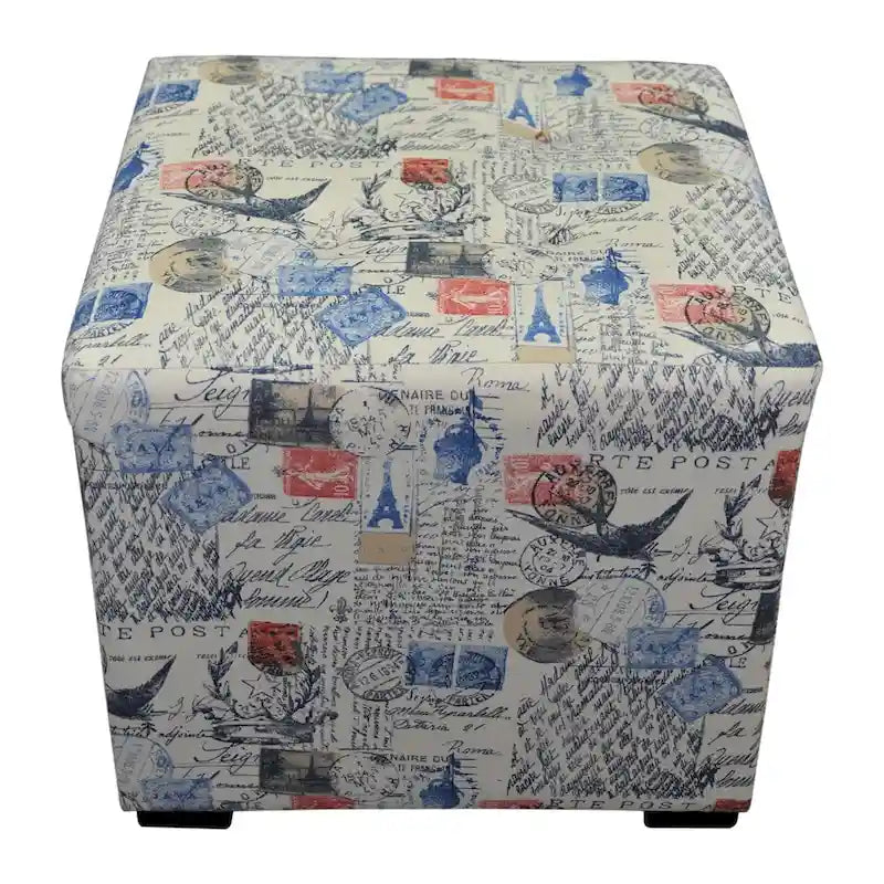 Pouf carré capitonné imprimé Merton Prime