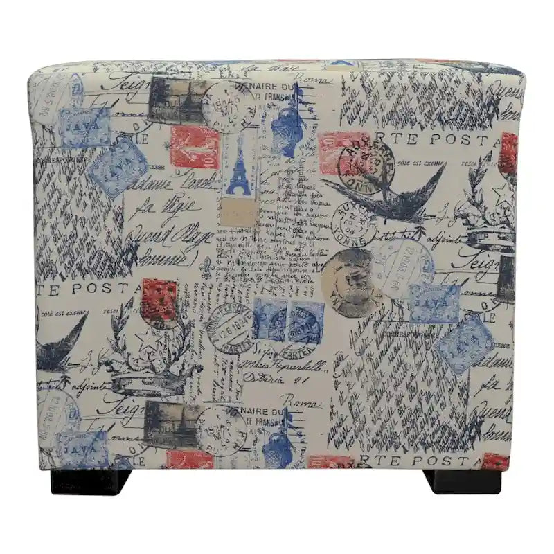 Pouf carré capitonné imprimé Merton Prime