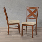 Ensemble de salle à manger 9 pièces Roundhill Furniture Karven Wood, table extensible à tréteaux et 8 chaises, noisette foncé