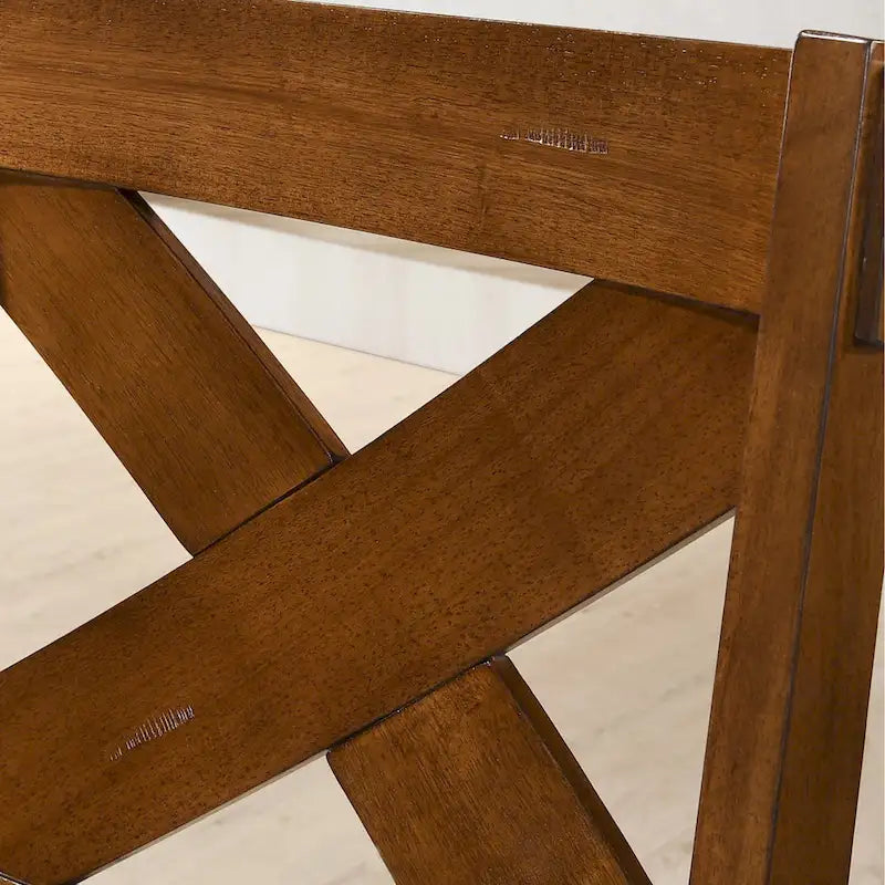 Ensemble de salle à manger 9 pièces Roundhill Furniture Karven Wood, table extensible à tréteaux et 8 chaises, noisette foncé