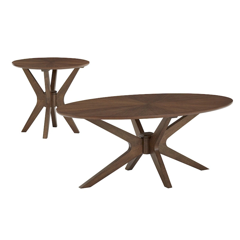 Tables Rondo finition noyer style Mid-Century par iNSPIRE Q Modern