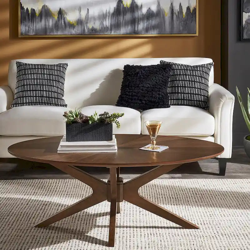 Tables Rondo finition noyer style Mid-Century par iNSPIRE Q Modern