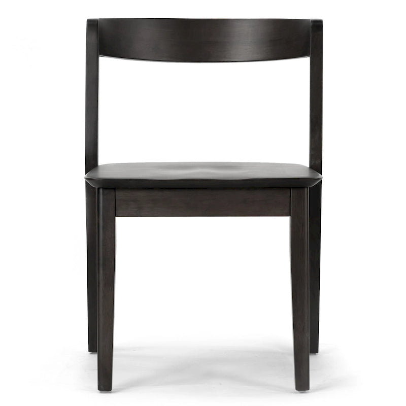 Ensemble de 2 chaises Astor en bois massif noir avec dossier incurvé