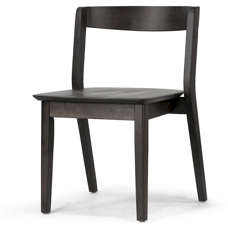 Ensemble de 2 chaises Astor en bois massif noir avec dossier incurvé