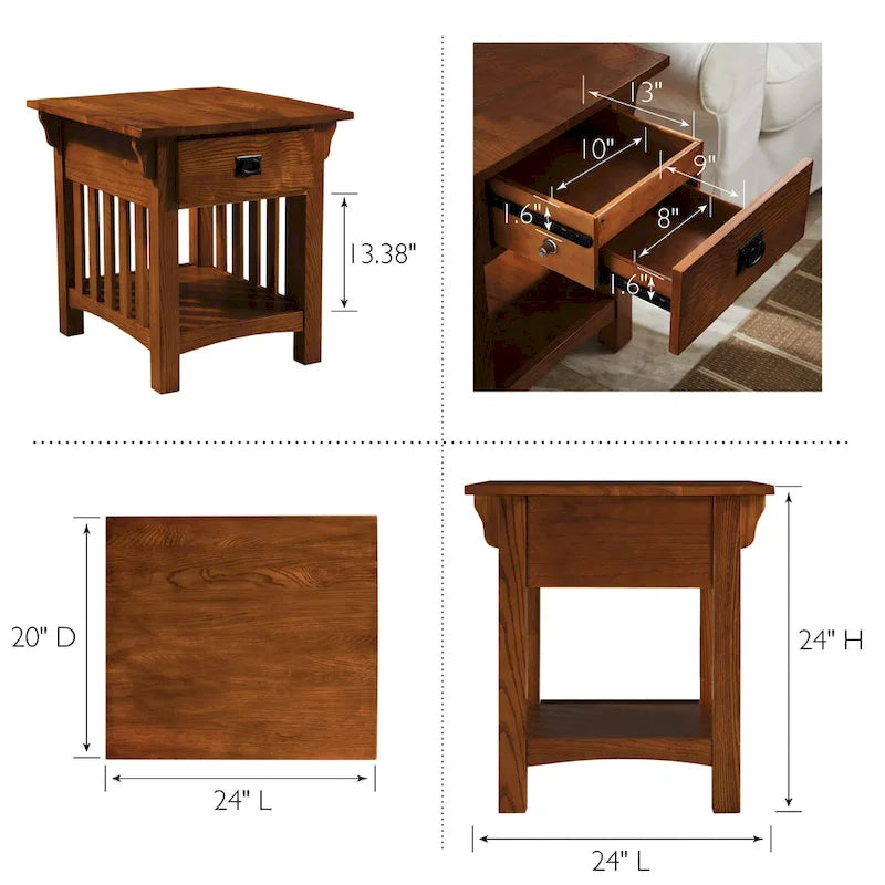 Table d'appoint Leick Home Mission Impeccable avec tiroir