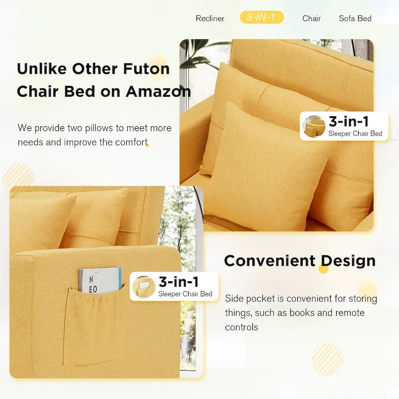 Fauteuil-lit convertible 3 en 1 AECOJOY