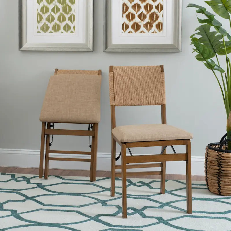 Chaises de salle à manger pliantes en corde de bois Imperial (lot de 2)