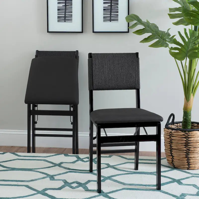 Chaises de salle à manger pliantes en corde de bois Imperial (lot de 2)