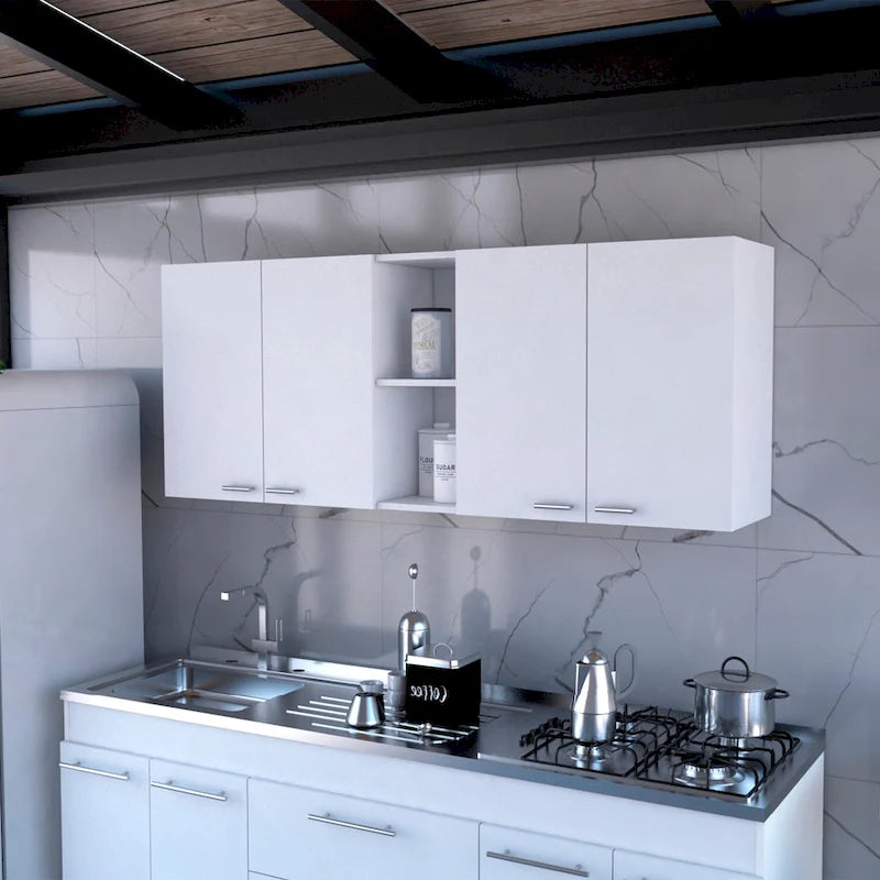 FM Furniture Winslow 150 Wall Cabinet, Four Doors