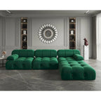 Canapé d'angle modulaire grand format, revêtu de velours moderne