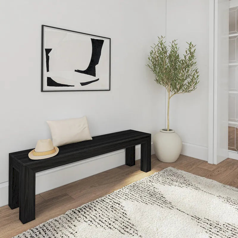 Banc de salle à manger moderne en bois massif Plank and Beam - 61