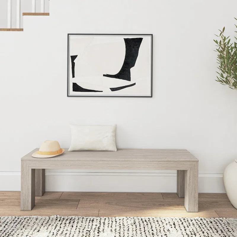 Banc de salle à manger moderne en bois massif Plank and Beam - 61