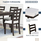 Ensemble de salle à manger 6 pièces avec table, 4 chaises et un banc