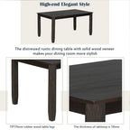 Ensemble de salle à manger 6 pièces avec table, 4 chaises et un banc