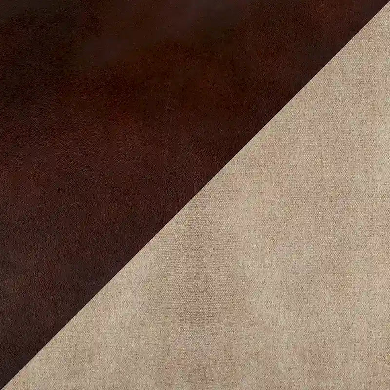 Pouf industriel Carbon Loft Najah en cuir et toile