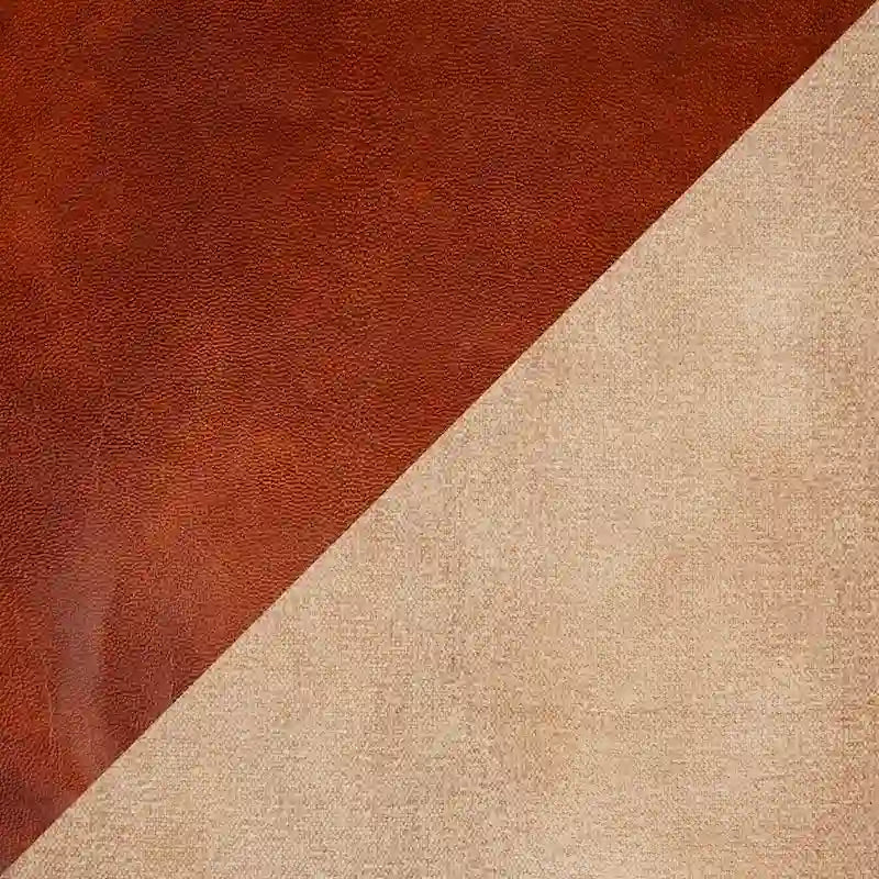 Pouf industriel Carbon Loft Najah en cuir et toile