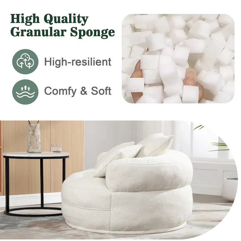 Canapé d'intérieur circulaire large et fauteuil relax