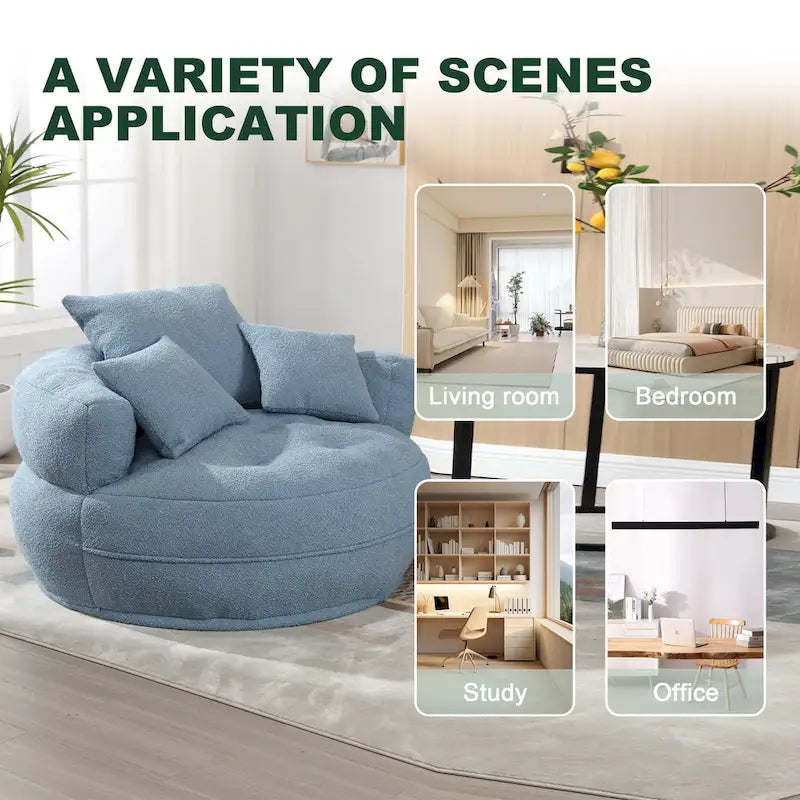 Canapé d'intérieur circulaire large et fauteuil relax