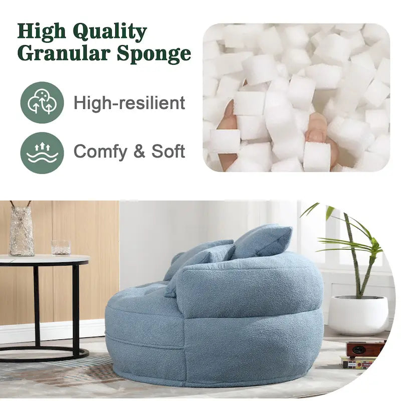 Canapé d'intérieur circulaire large et fauteuil relax