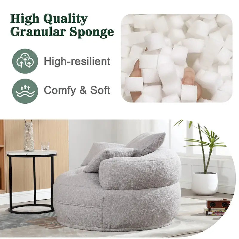 Canapé d'intérieur circulaire large et fauteuil relax