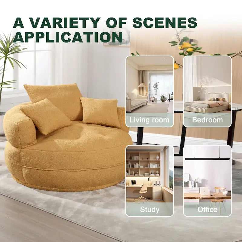 Canapé d'intérieur circulaire large et fauteuil relax