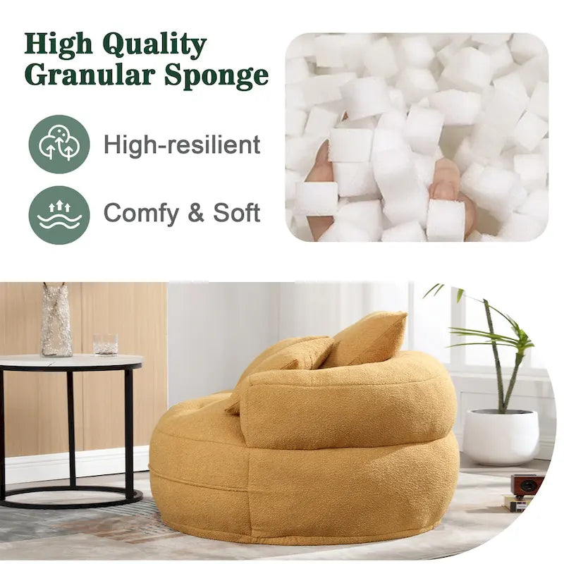 Canapé d'intérieur circulaire large et fauteuil relax