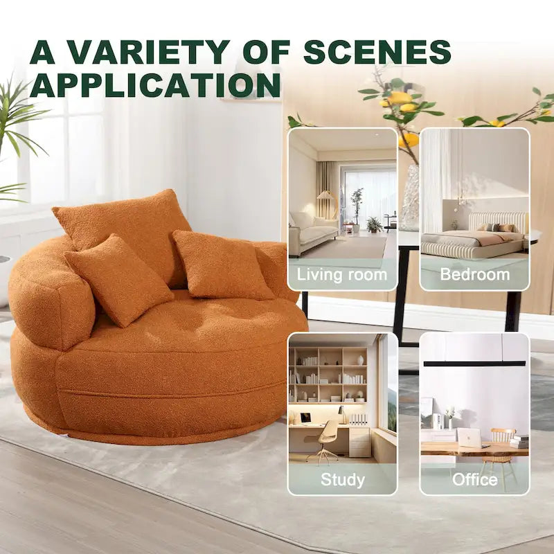 Canapé d'intérieur circulaire large et fauteuil relax