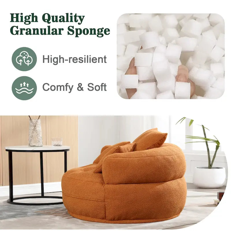 Canapé d'intérieur circulaire large et fauteuil relax