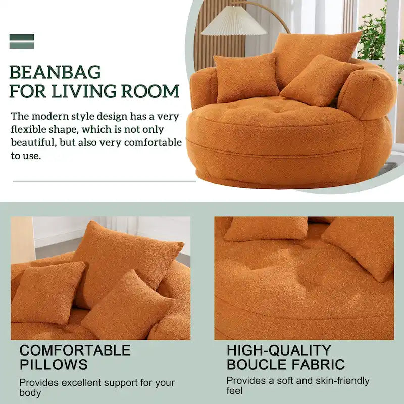 Canapé d'intérieur circulaire large et fauteuil relax