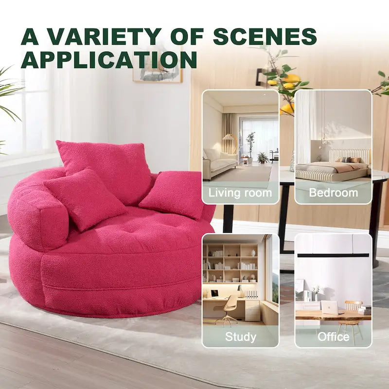 Canapé d'intérieur circulaire large et fauteuil relax