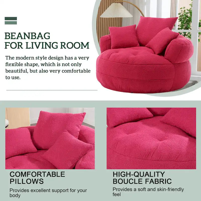 Canapé d'intérieur circulaire large et fauteuil relax