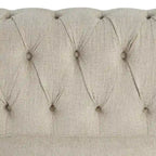 Ensemble Chesterfield capitonné Morden Fort, canapé 2 pièces, tissu lin, pour salon