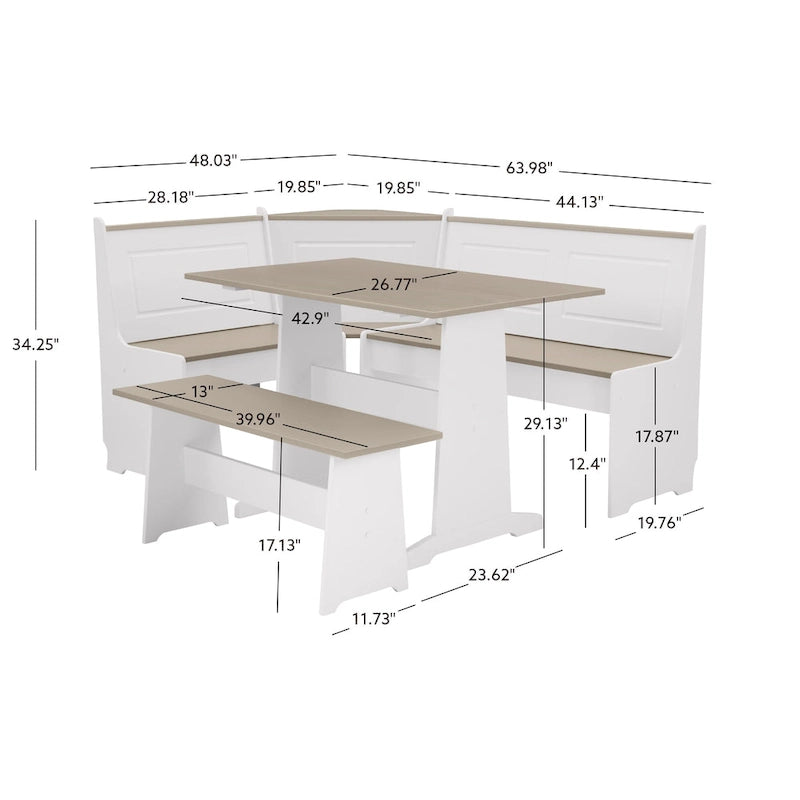 Ensemble de salle à manger Middlecreek Wood Farmhouse Breakfast Nook