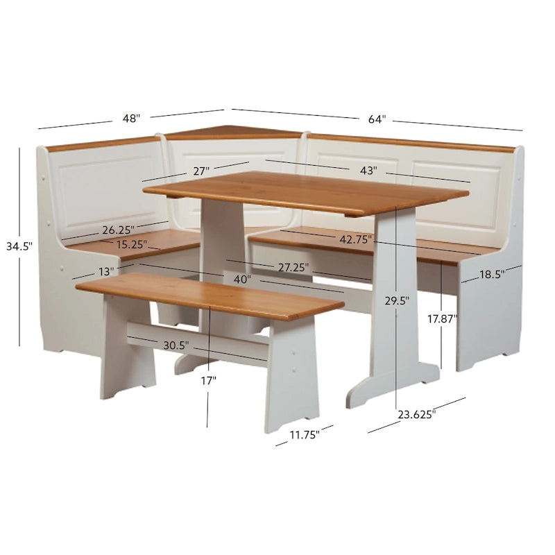 Ensemble de salle à manger Middlecreek Wood Farmhouse Breakfast Nook