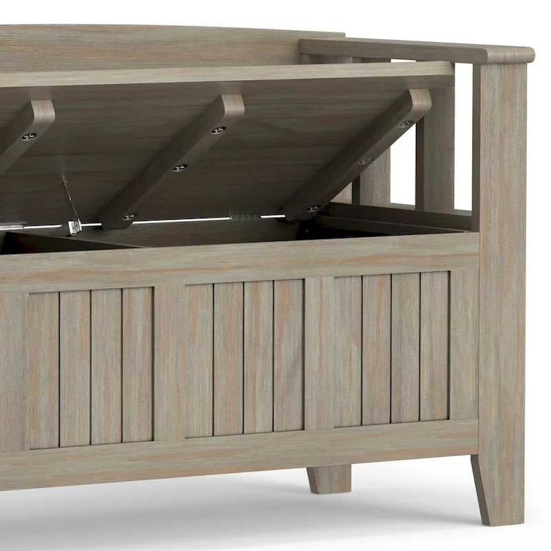 Banc de rangement d'entrée WYNDENHALL Normandy en bois massif de 122 cm (48 pouces)