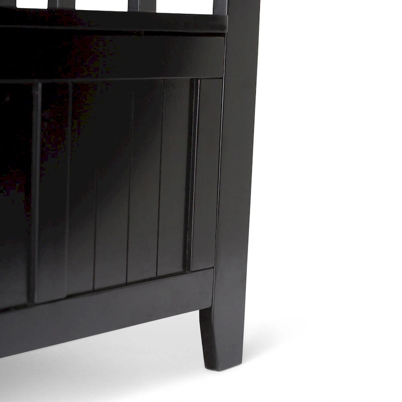 Banc de rangement d'entrée WYNDENHALL Normandy en bois massif de 122 cm (48 pouces)