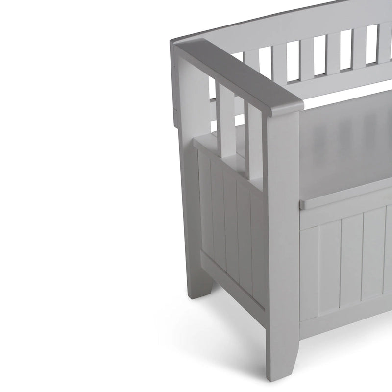 Banc de rangement d'entrée WYNDENHALL Normandy en bois massif de 122 cm (48 pouces)