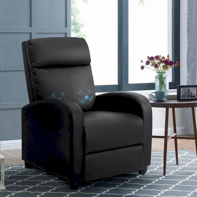 Homall Massage Recliner PU Faux Leather Home Theater Recliner with Padded Seat