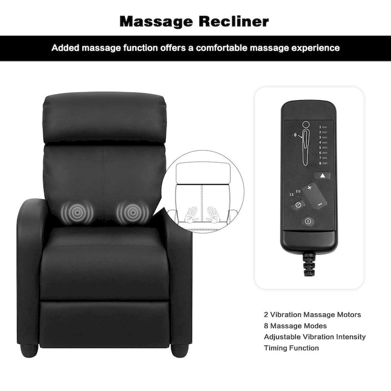 Fauteuil inclinable de massage Homall en similicuir PU avec assise rembourrée, idéal pour le home cinéma.